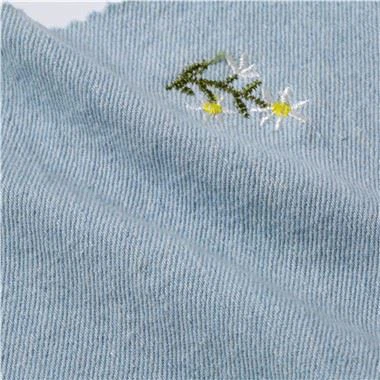 자수 코튼 데님 패브릭